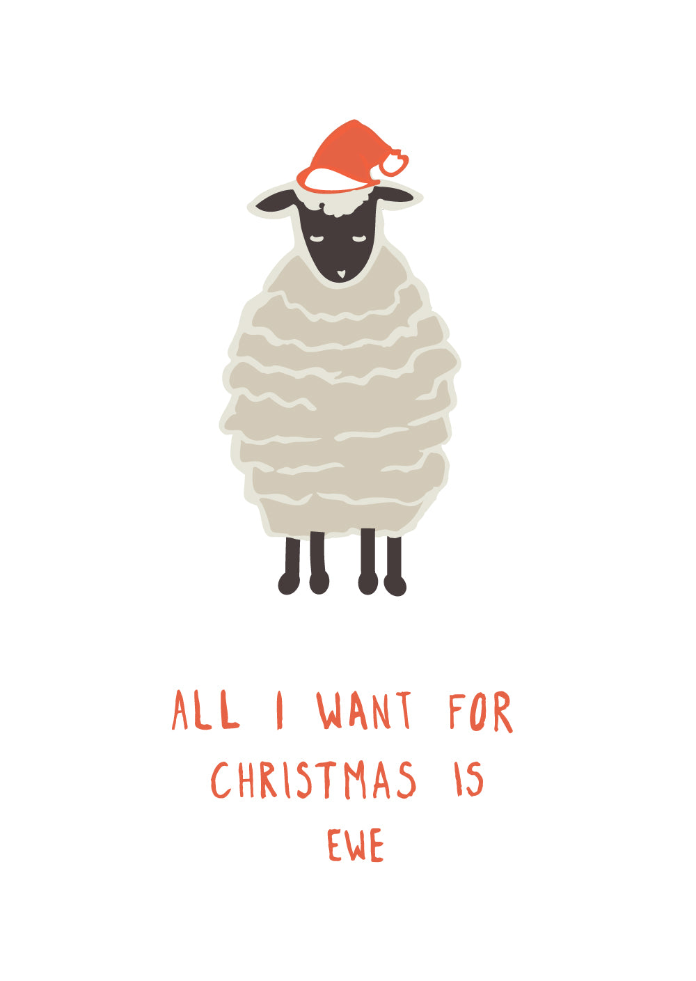 Sheep with Christmas santa hat on
